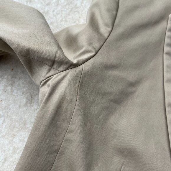 Banana Republic Tan Sateen Blazer Cotton Beige Single Button Short Jacket Sz 2T - Picture 14 of 14